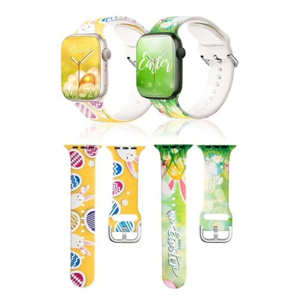 Ritastar Silicone Sport Bands for Apple Watch Band EasterEgg,Bunny 2 of them - Picture 2 of 3